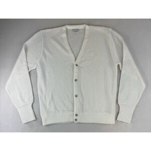 Vintage IZOD Sweater Men's XL Button Cardigan Crest‎ Logo USA 80s